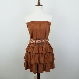 Margret by Be Cool Suede Strapless Dress